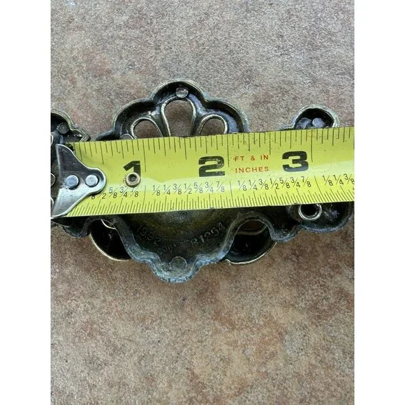 8 vintage Dresser pull knob 1992 B1254 ornate brass Handle Chippendale Style 4” - Picture 10 of 11